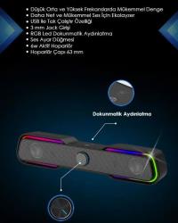 HP DHE-6002 Kolay Kullanım Led Multimedya Gaming Speaker Hoparlör